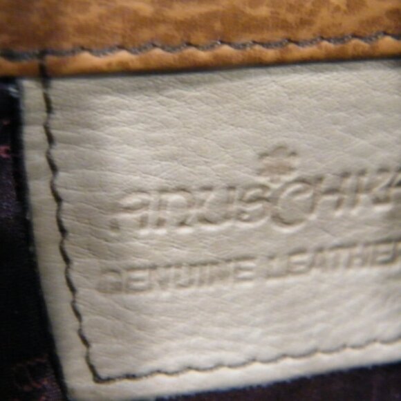 1990's Anuschka Python Bloom Large Hand painted Leather Tote Handbag SHIPS FREE - Picture 10 of 12